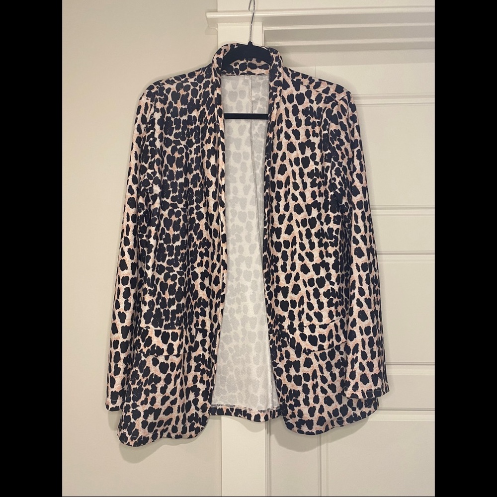 Womens Animal Print Soft Blazer